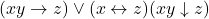 (xy \rightarrow z) \vee (x \leftrightarrow z)(xy \downarrow z)