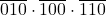 \overline{010} \cdot \overline{100} \cdot \overline{110}