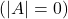 (|A| = 0)