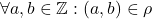 \forall a,b \in \mathbb{Z}: (a,b) \in \rho