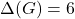 \mathrm{\Delta}(G) = 6