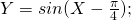 Y=sin(X-frac{pi}{4});