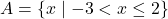 A = \{ x \mid -3 < x \leq 2 \}